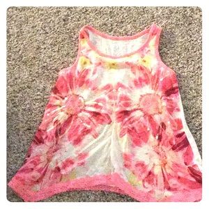 Justice neon sunflower tank top